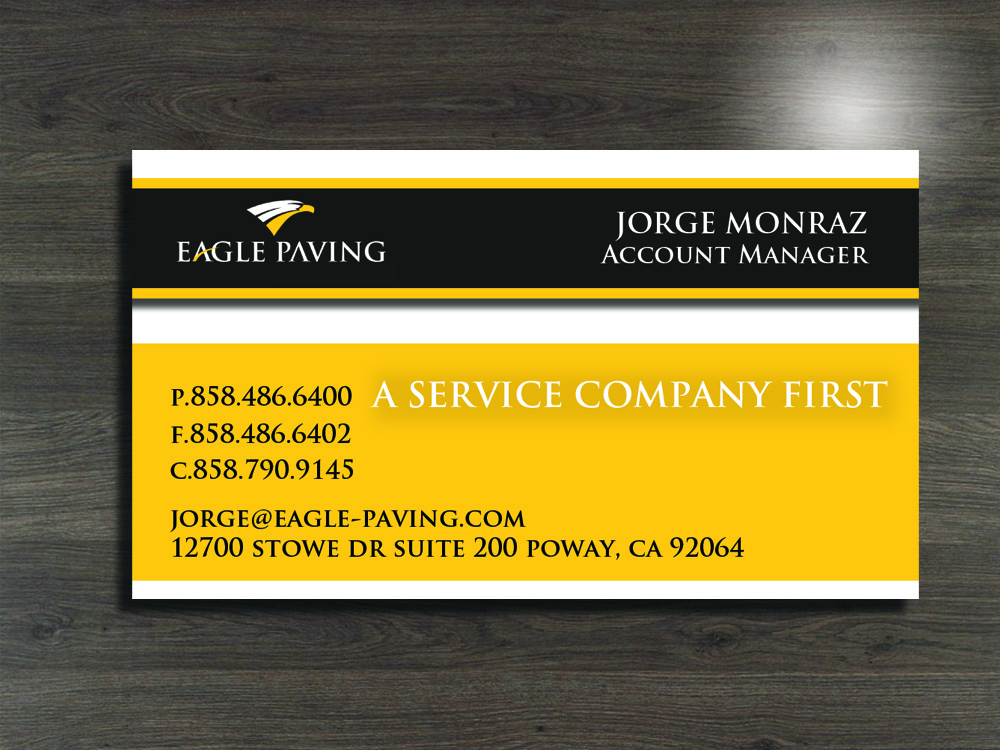 Business Card Design by Taylor for Eagle Paving | Design #610264
