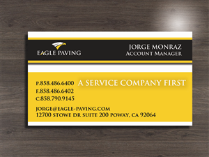 Business Card Design by Taylor for Eagle Paving | Design: #610264