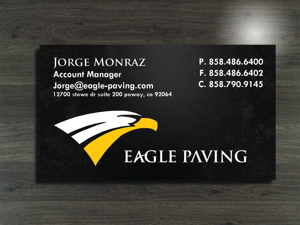 Business Card Design by Taylor for Eagle Paving | Design #610306