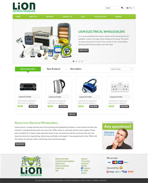 Wordpress Design by webxvision for Lion Electrical Wholeslalers Ltd | Design: #2738547