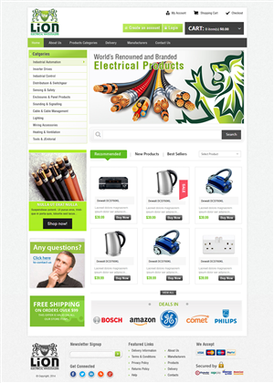 WordPress-Design von webxvision für Lion Electrical Wholeslalers Ltd | Design #2751335