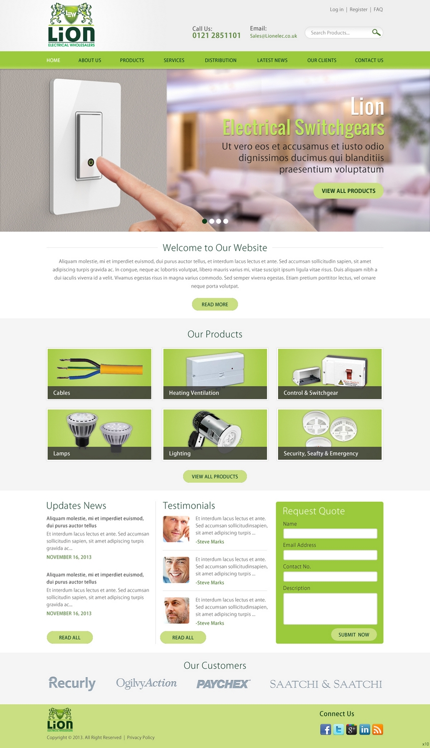 Design Wordpress par pb pour Lion Electrical Wholeslalers Ltd | Design #2673694