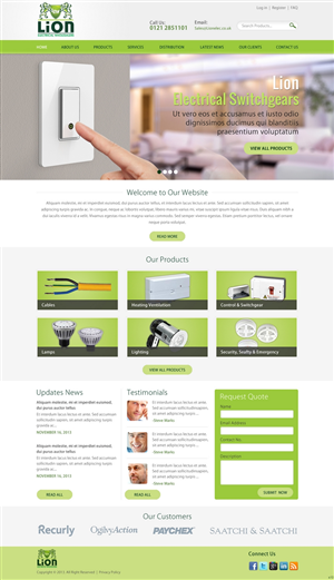 Wordpress Design by pb for Lion Electrical Wholeslalers Ltd | Design: #2673694