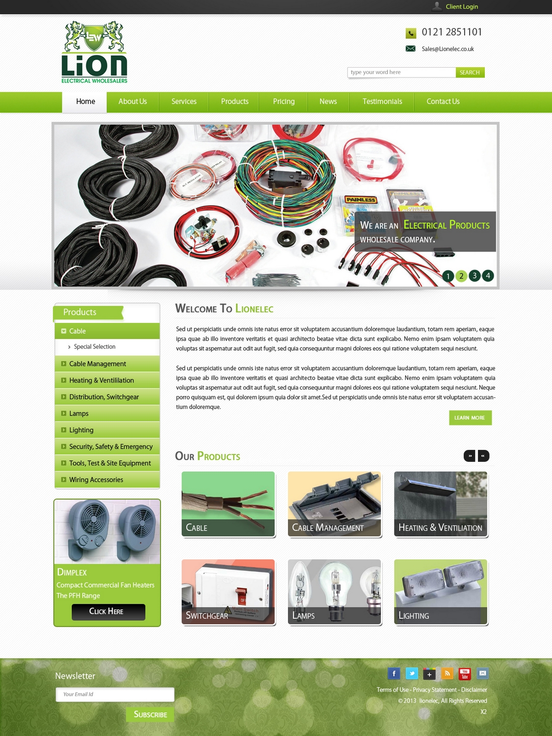 Wordpress Design by pb for Lion Electrical Wholeslalers Ltd | Design #2673703
