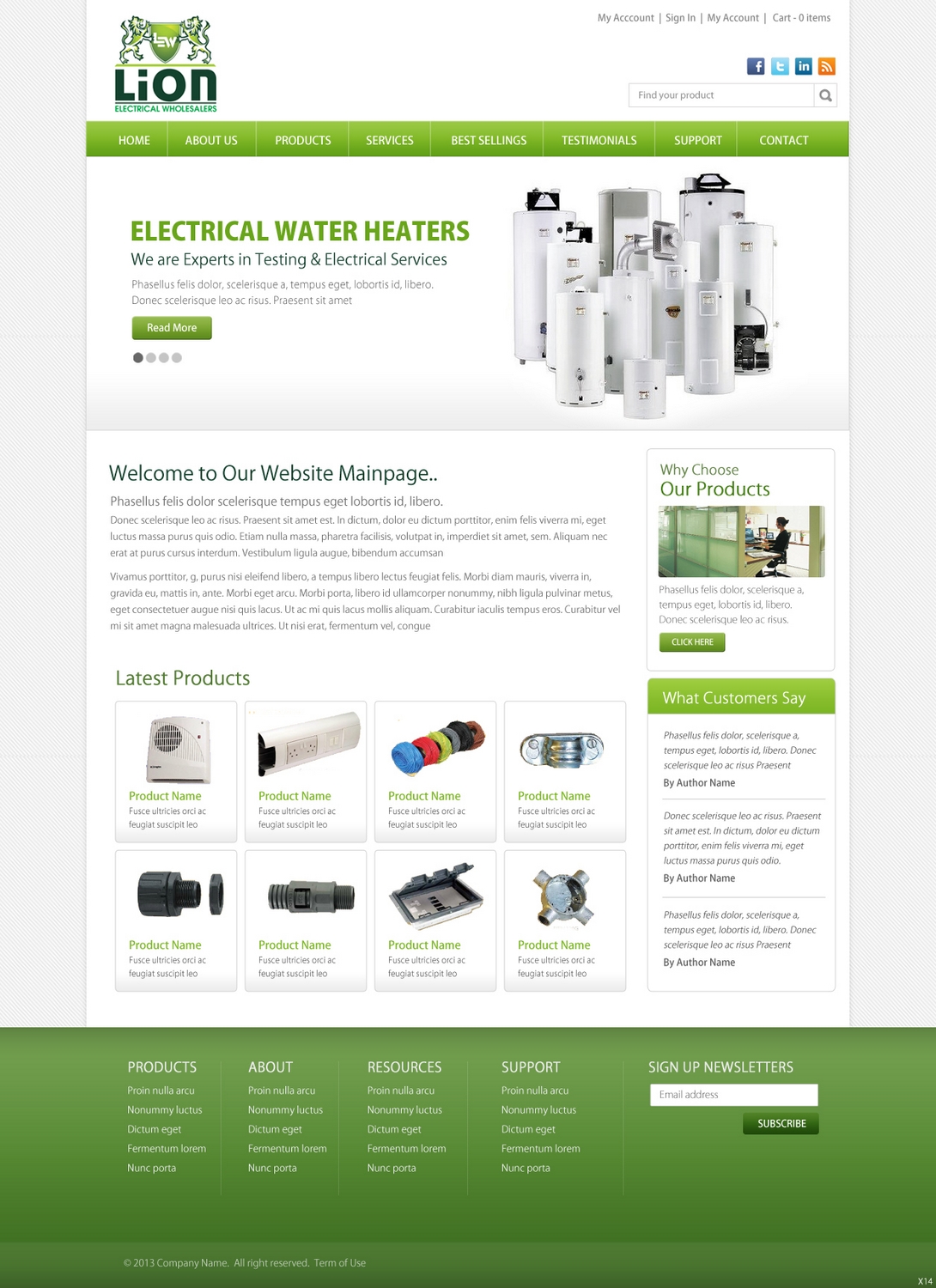 Wordpress Design by pb for Lion Electrical Wholeslalers Ltd | Design #2677899
