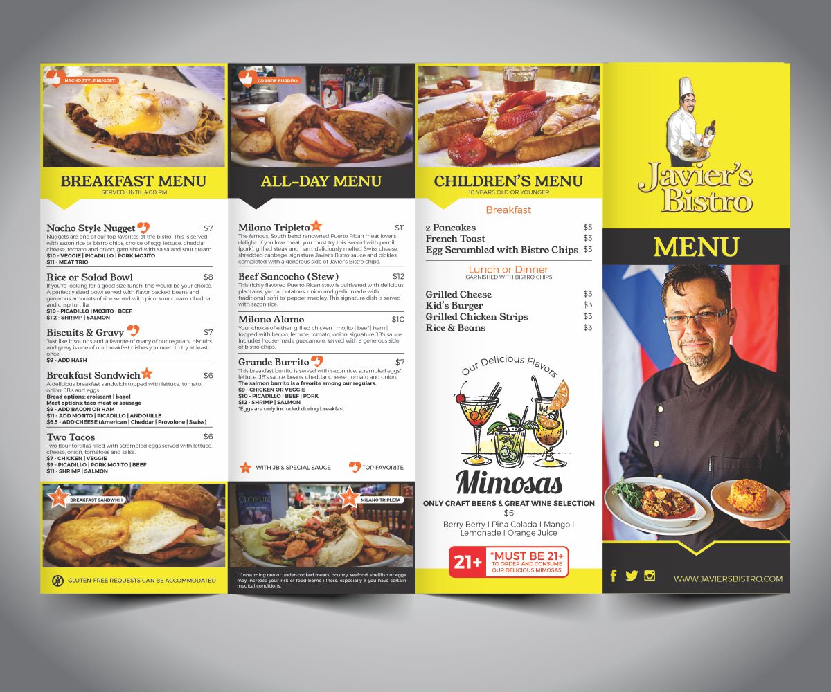 Menu Design by Cut and Glue for this project | Design #16805327