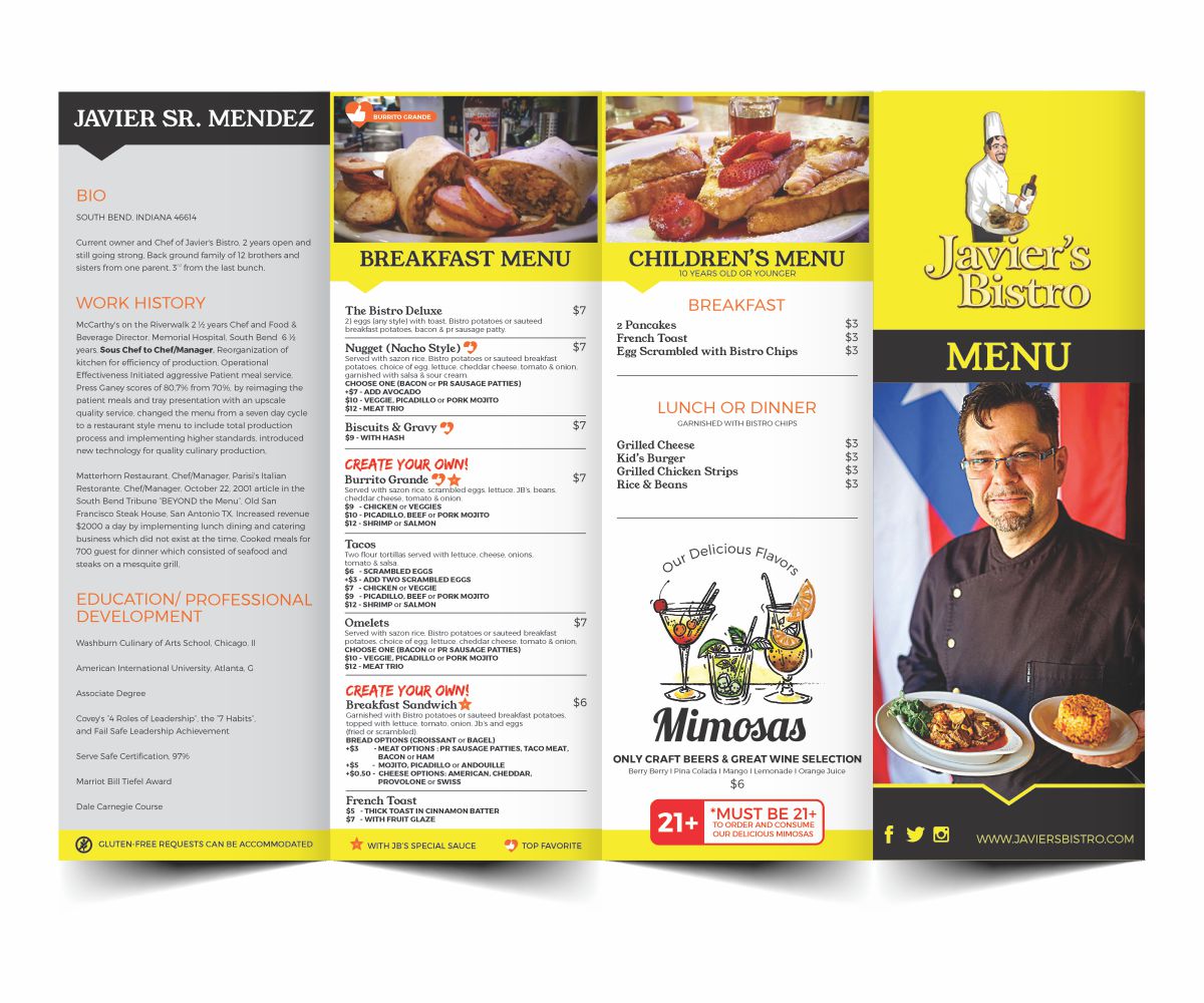 Menu Design by Cut and Glue for this project | Design #16880396