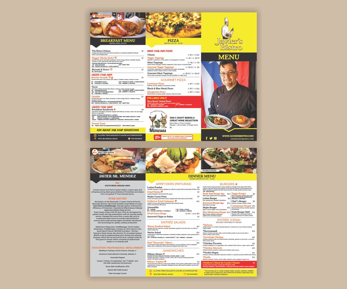 Menu Design by Cut and Glue for this project | Design #17085769