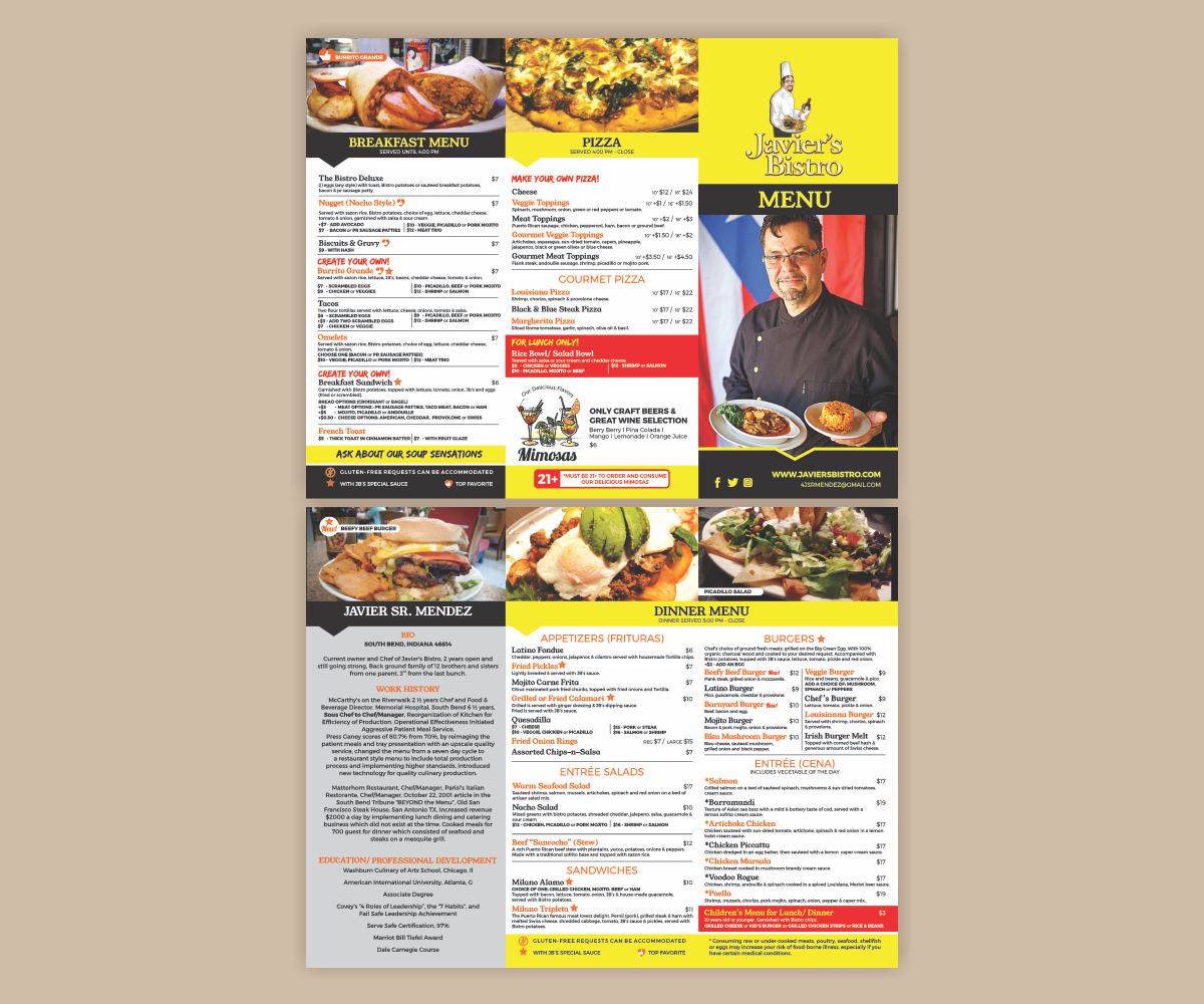 Menu Design by Cut and Glue for this project | Design #17118541