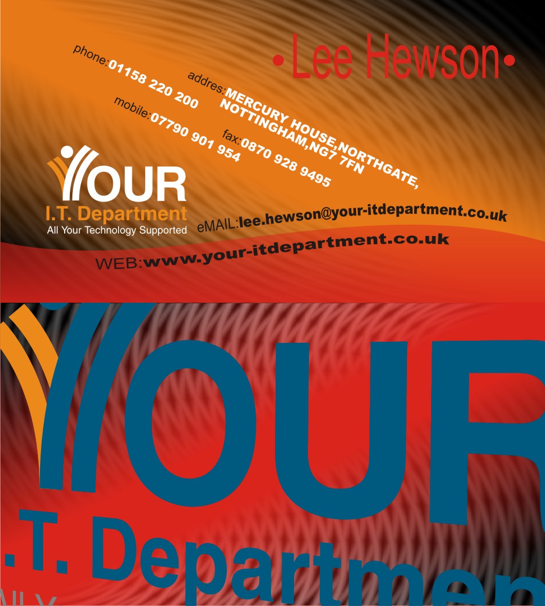 Visitenkarten-Design von bookie für Your IT Department Ltd | Design #43291