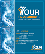 Design de Carte de Visite par LFS Designs pour Your IT Department Ltd | Design #43337