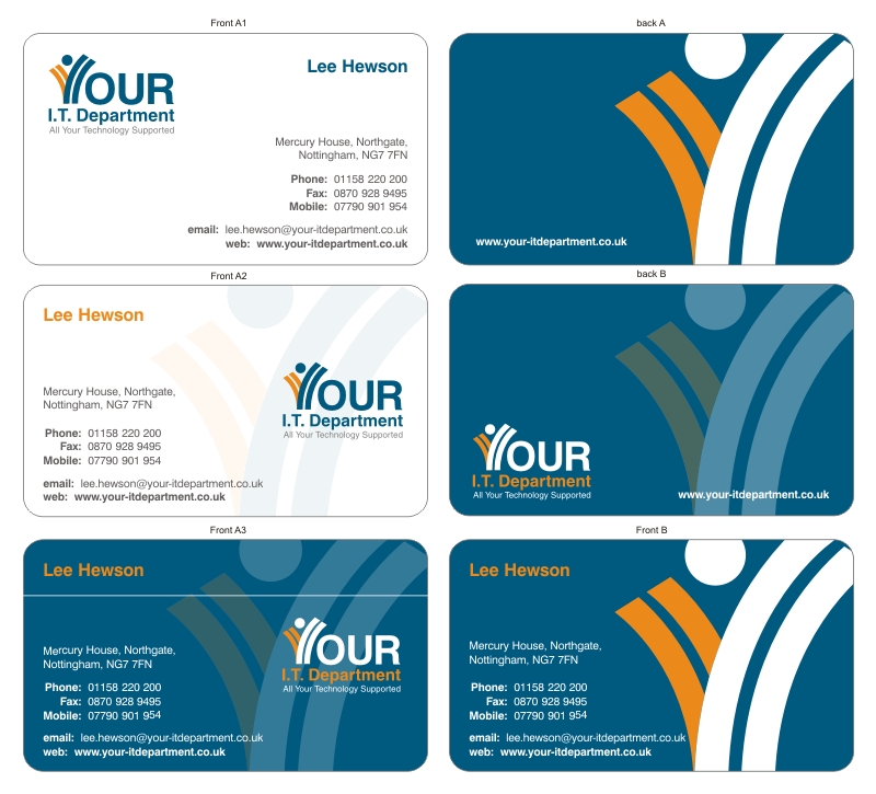 Diseño de Tarjeta de Presentación por isabel de chaurand para Your IT Department Ltd | Diseño #43283