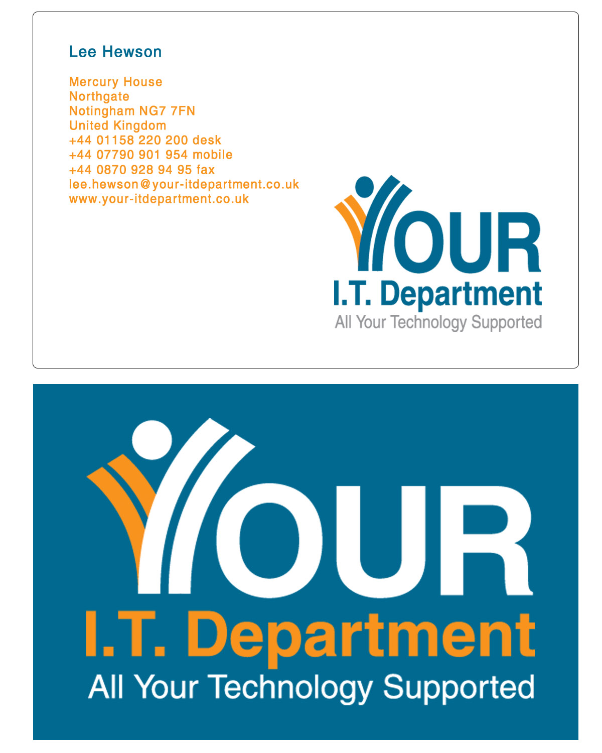 Business Card Design by Gekko Web Design for Your IT Department Ltd | Design #42719