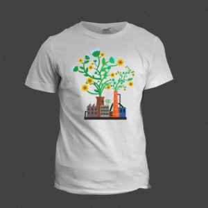 Factory of Flowers T Shirt Design | Diseño de Camiseta por SAI DESIGNS