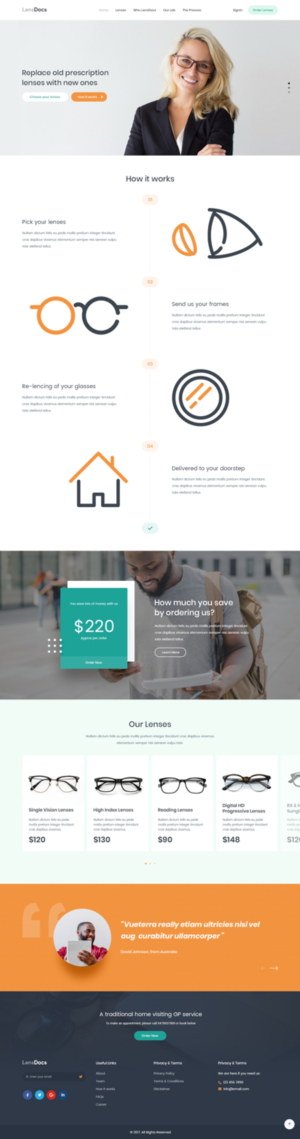 Online Prescription Eyeglass Lens Company Needs a Website | Web-Design von nzdesigners