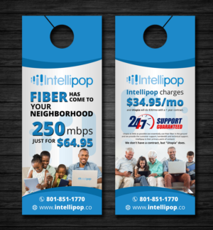 Intellipop Fiber Services Door Hanger | Diseño de Flyer por ecorokerz