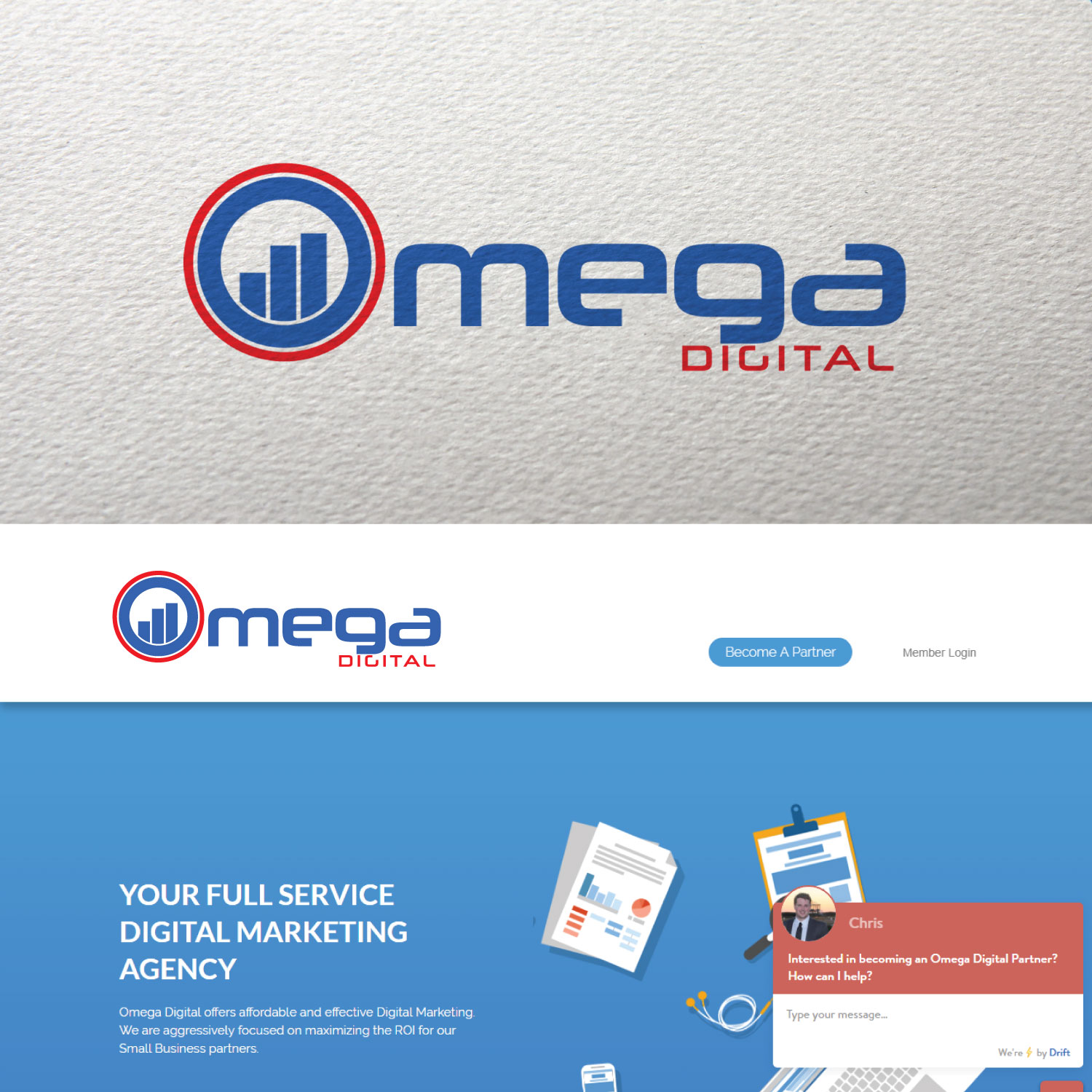 Logo Design by concepts for chris@omegadigitalonline.com | Design #16779127