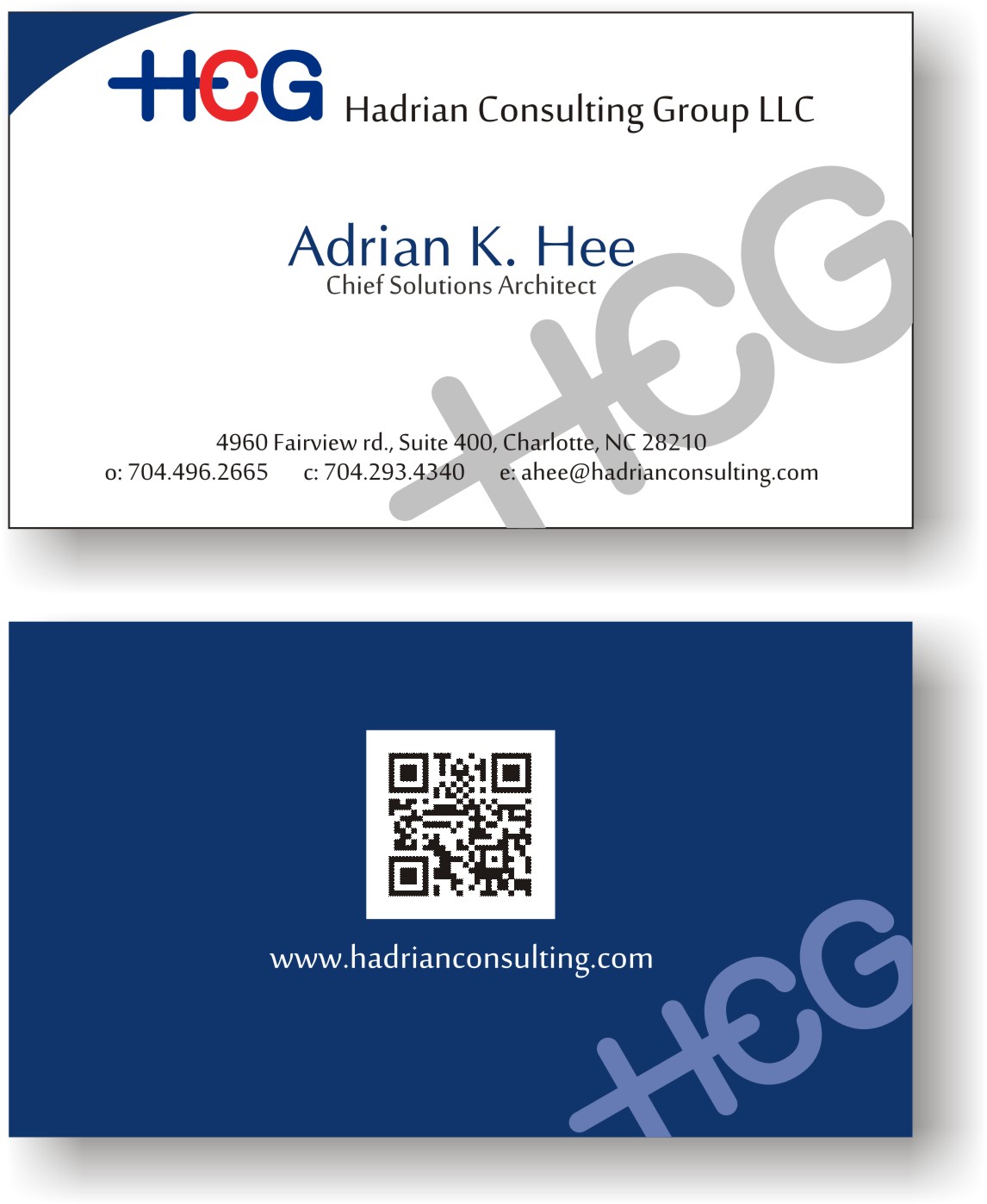 Business Card Design by Yusak Lesmana for Hadrian Consulting Group LLC | Design #2693745