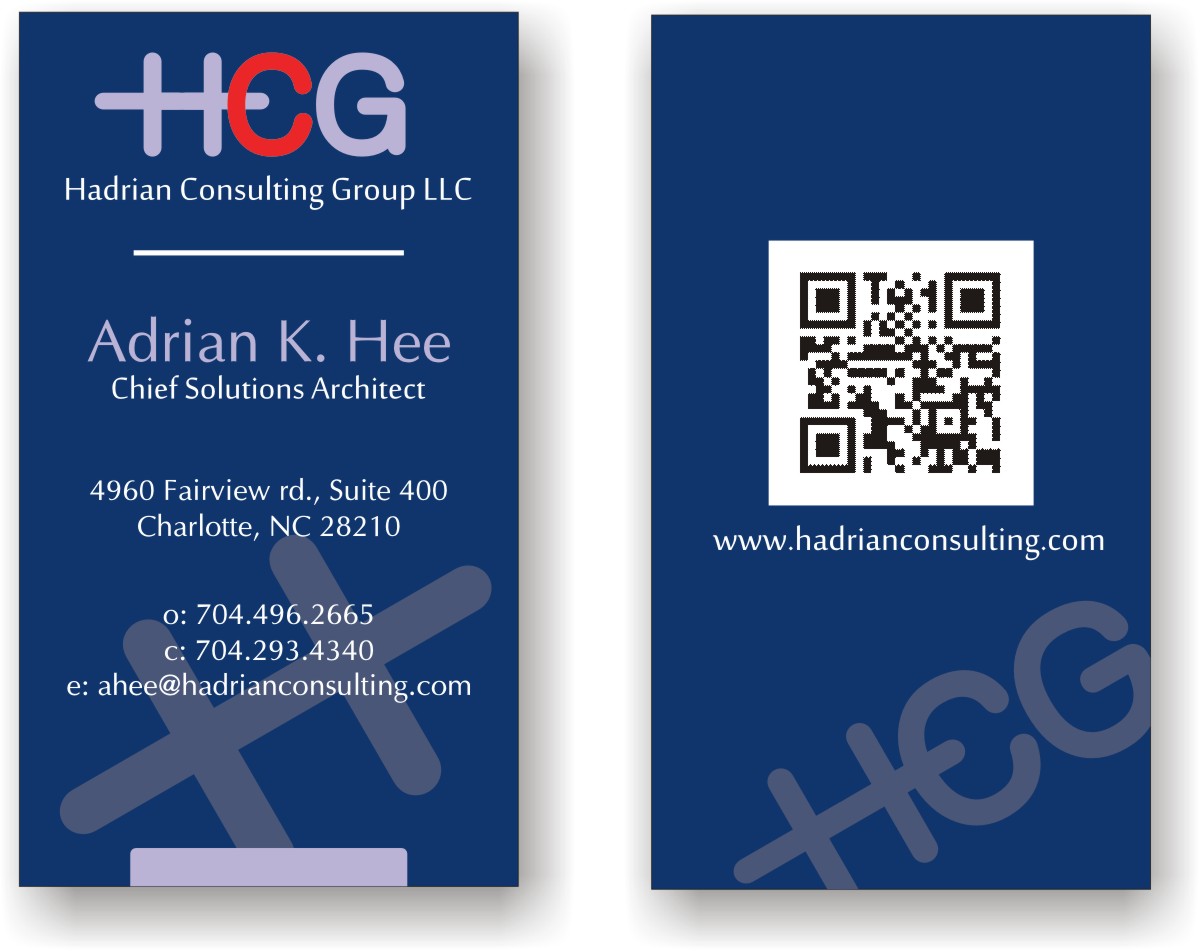 Business Card Design by Yusak Lesmana for Hadrian Consulting Group LLC | Design #2693972