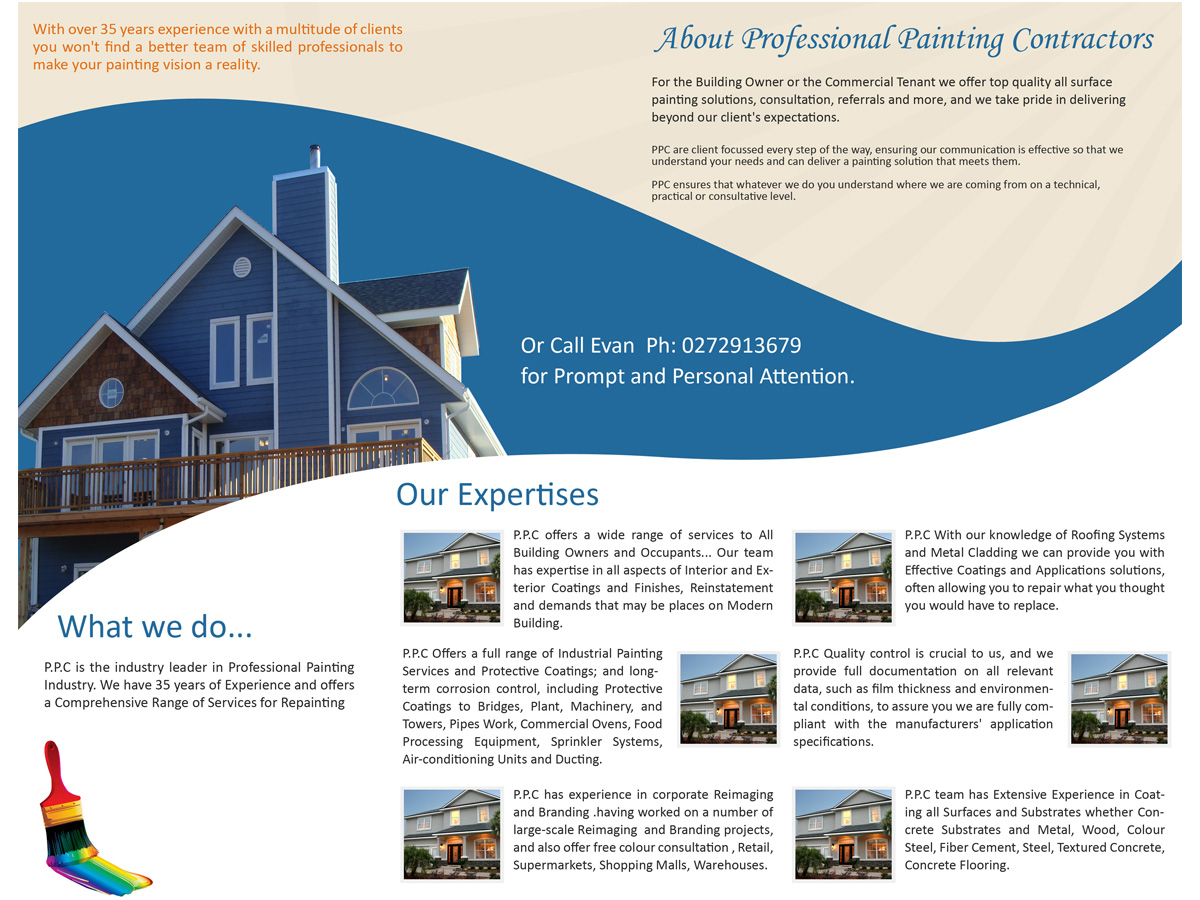 Brochure Design by DOT Technologies for Professional Painting Contractor | Design #650014