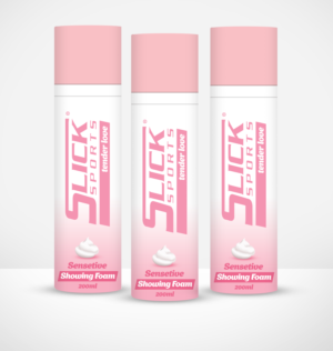 Slick Sports Womens Shaving Foam (For sale in supermarkets). | Verpackungs-Design von Taya Bright