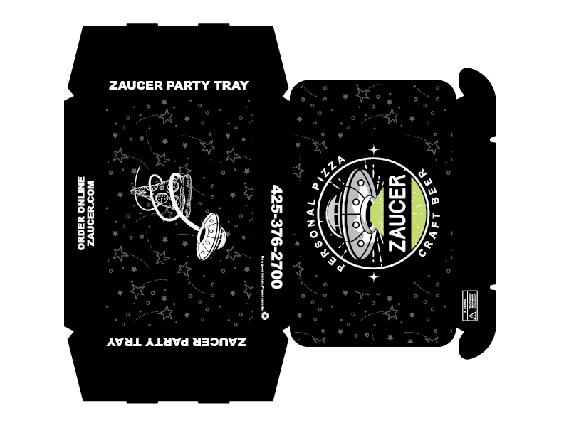 Packaging Design by Mandy Illustrator for Flying Saucer Pizza LLC | Design #16762644