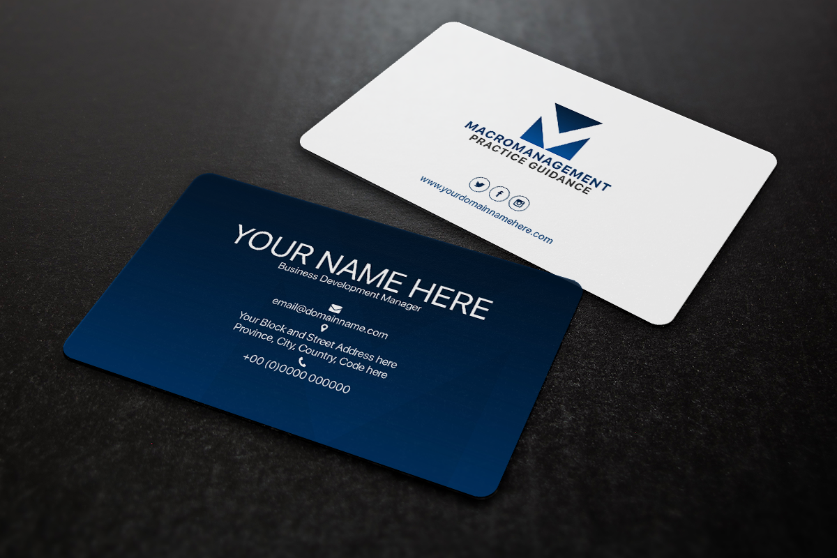 Business Card Design by DCMadrid for MacroManagement Practice Guidance | Design #16985885