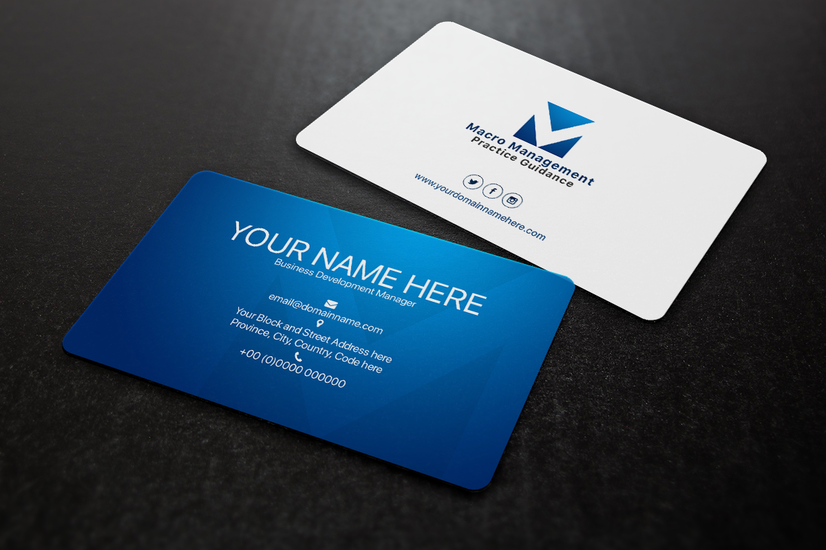 Business Card Design by DCMadrid for MacroManagement Practice Guidance | Design #16985890