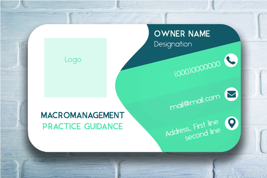 Business Card Design by StutiJ for MacroManagement Practice Guidance | Design #16979476