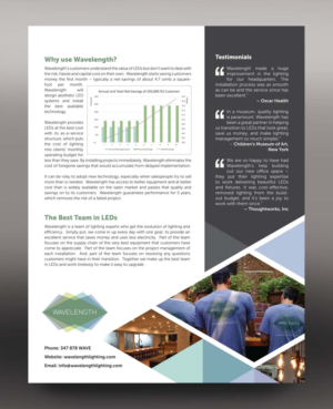 Wavelengh Lighing - Two Pages of Information and Pictures  | Diseño de Flyer por rkailas