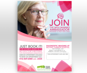 Screening Mammography flyer for patients | Diseño de Flyer por Luniere Designs