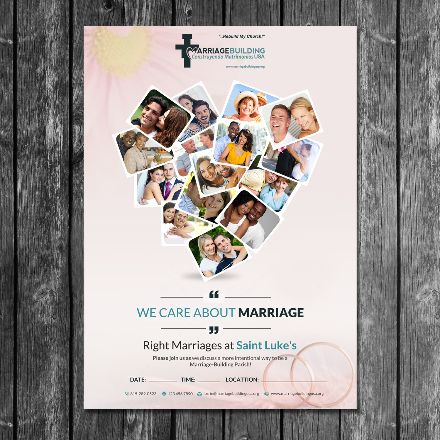 Diseño de Flyer por creative.bugs para MarriageBuilding USA | Diseño #16934169