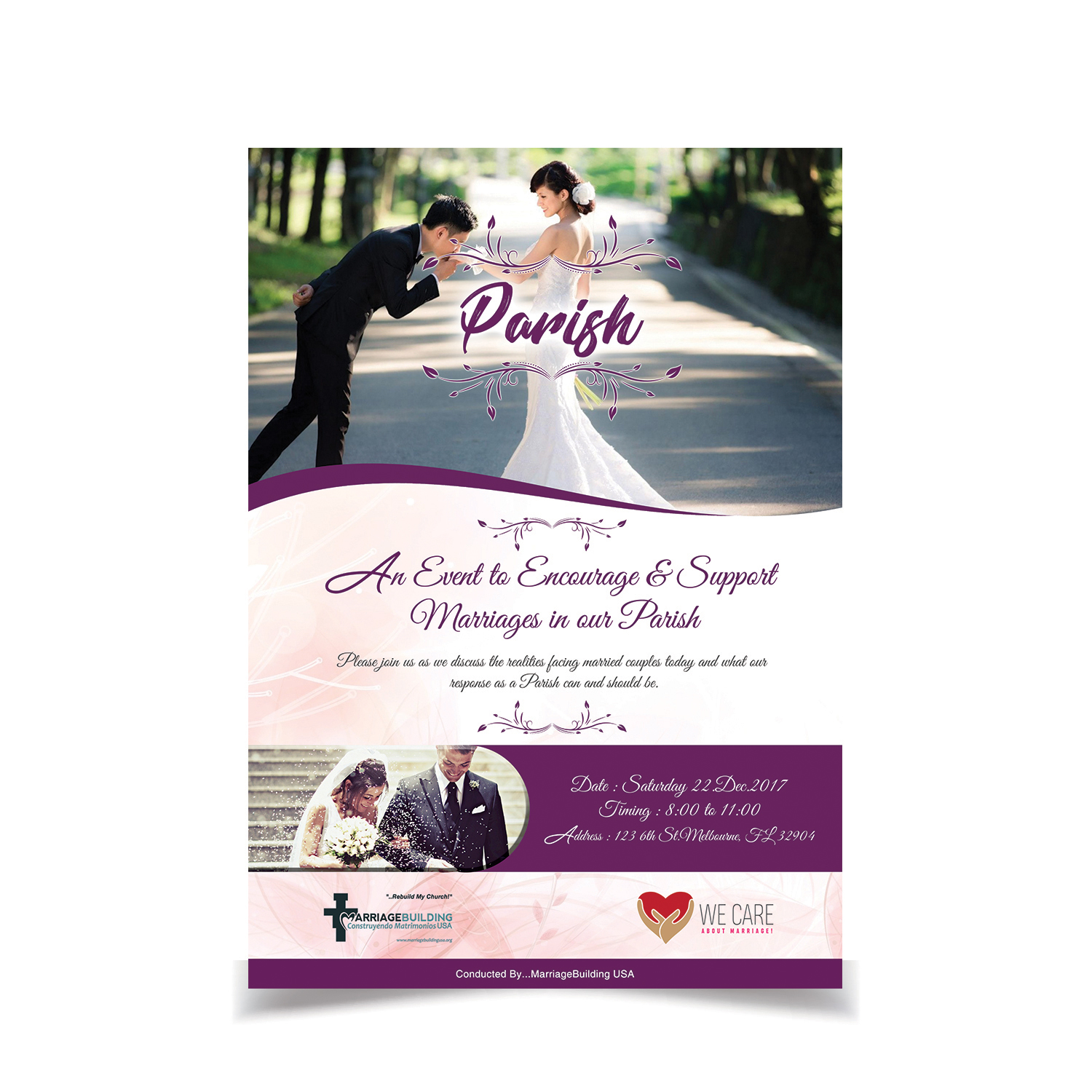 Diseño de Flyer por bdesigner9 para MarriageBuilding USA | Diseño #16786994