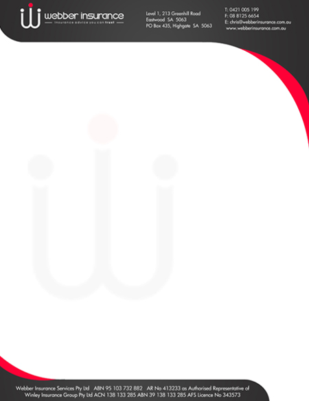 Letterhead Design by James Sylvester for Webber Insurance Services | Design #612126