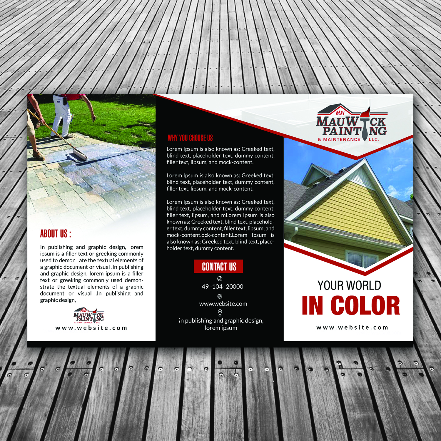 Diseño de Flyer por debdesign para MauWick Pating & Maintenance LLC | Diseño #16799627