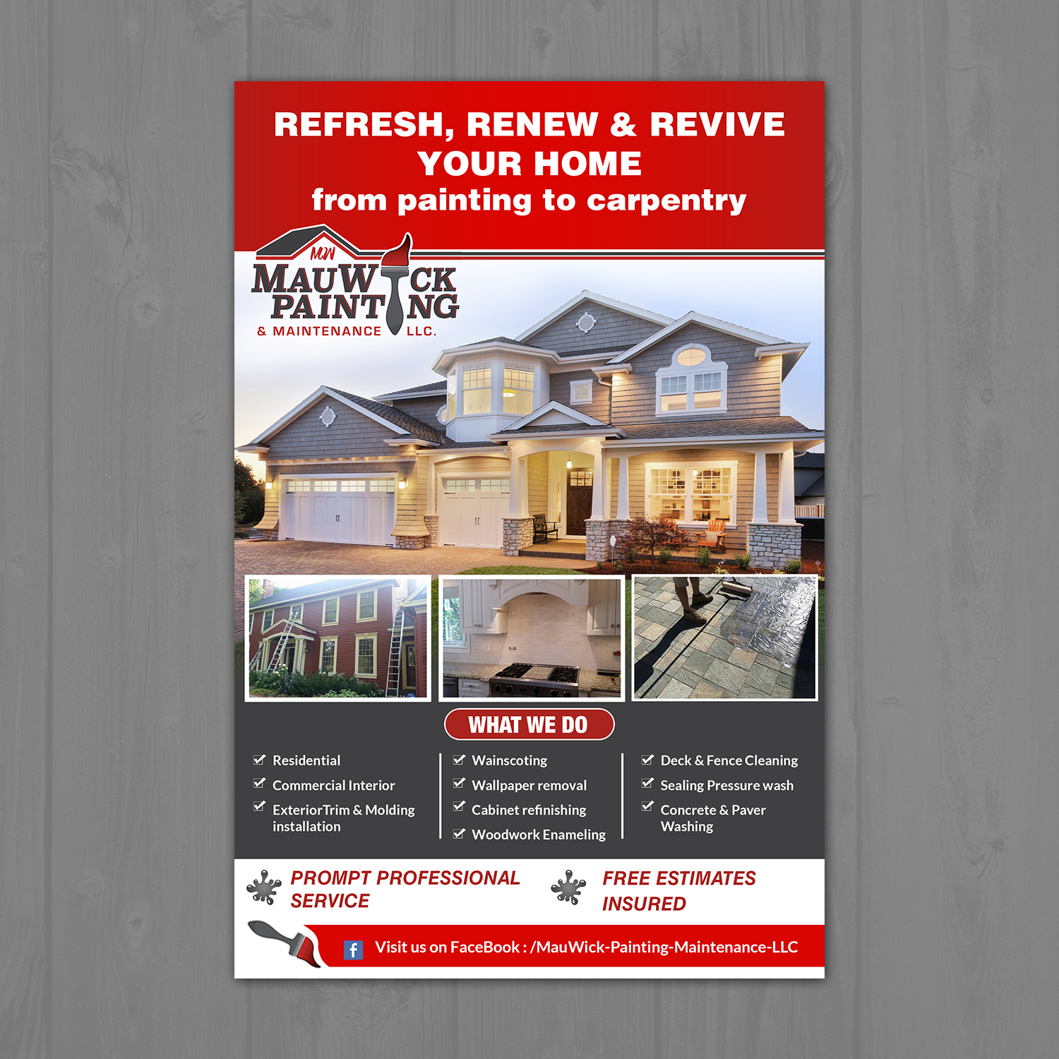 Flyer-Design von aspiremedia für MauWick Pating & Maintenance LLC | Design: #16830608