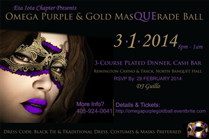 Omega Purple & Gold MasQUErade Ball | Flyer-Design von Kburks