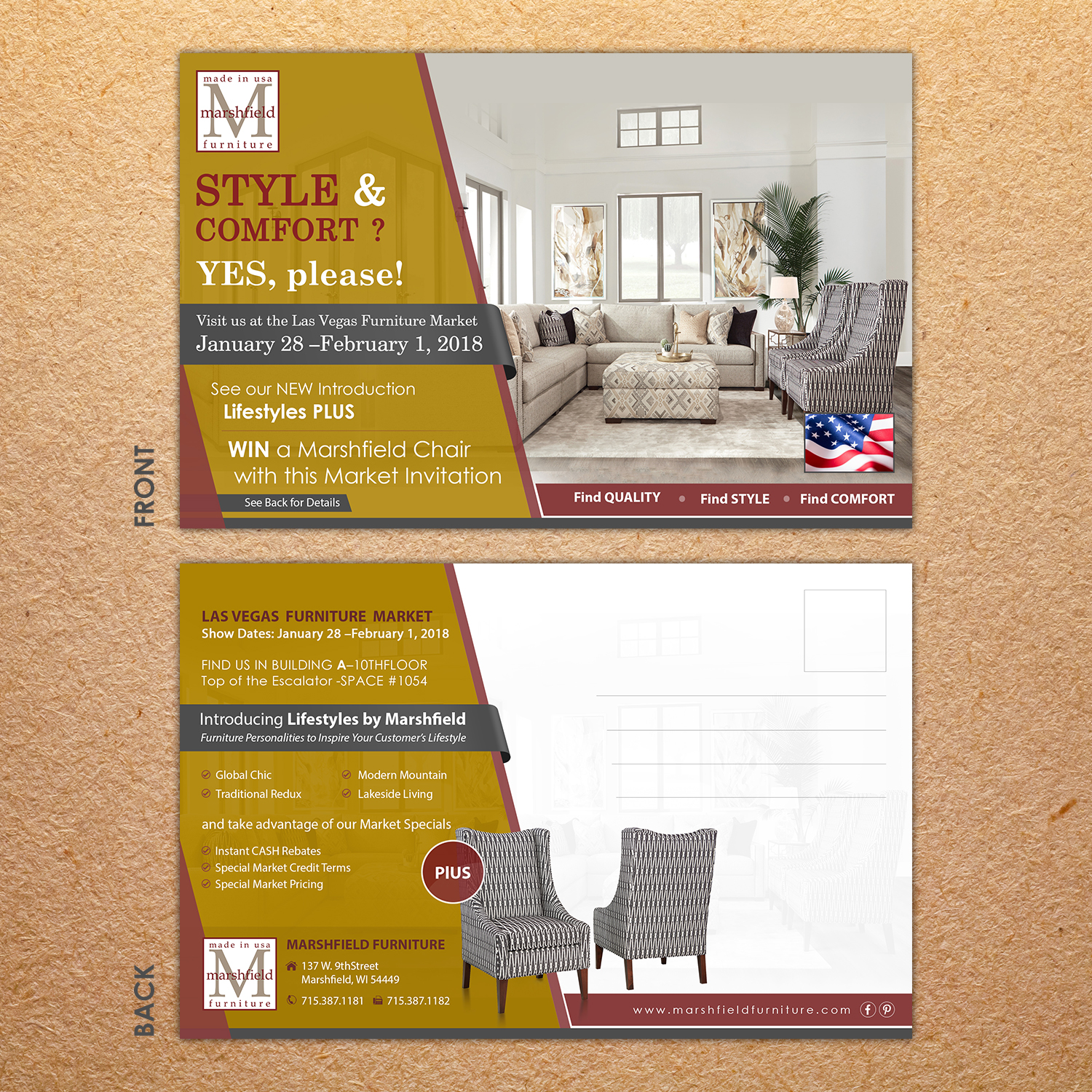 Postcard Design by debdesign for Marshfield Furniture | Design #16811012