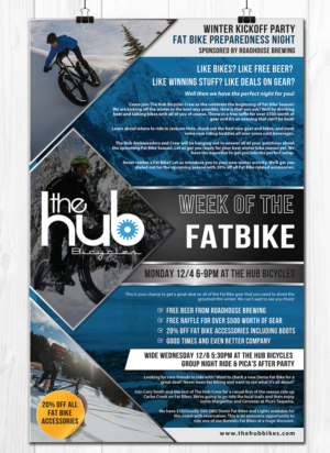 The Hub Bicycles Jackson Hole needs a poster for our Fat Bike Week | Flyer Design by alex989