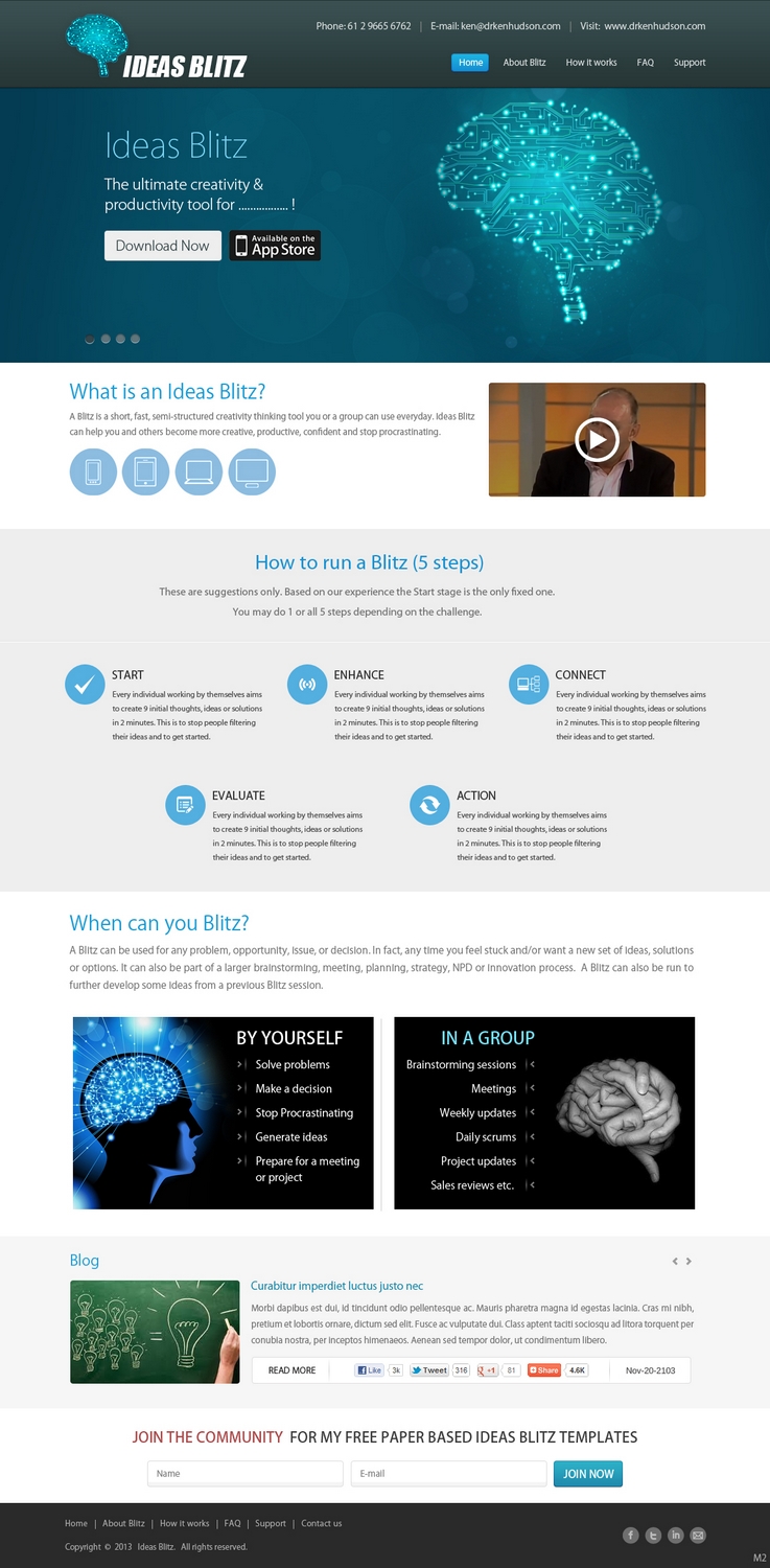 Web Design par pb pour The Original Thinking Company | Design #2724116