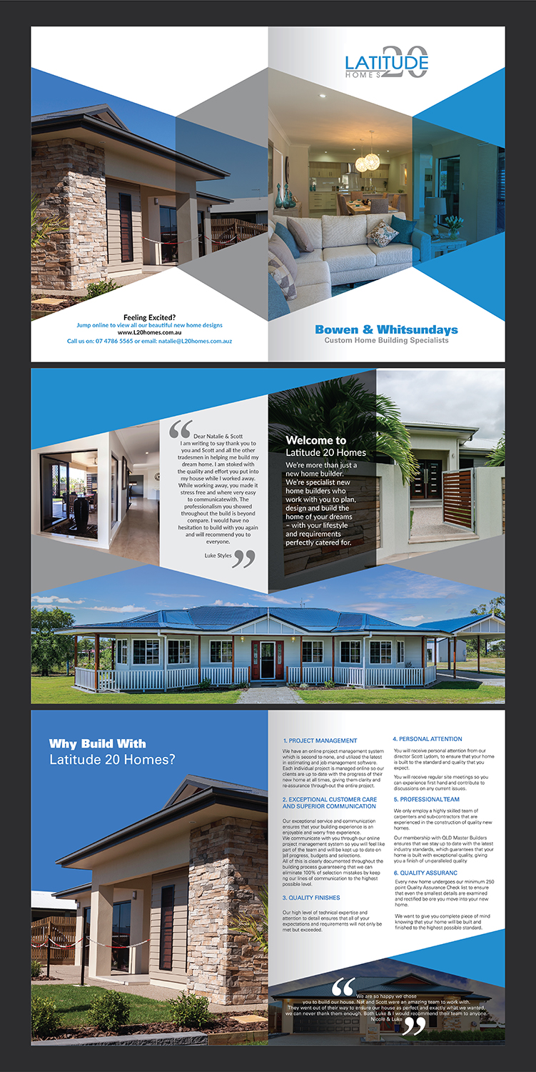 Brochure Design by Deziners Zone for Latitude 20 Homes | Design #19026450
