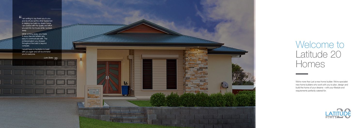 Brochure Design by em.design for Latitude 20 Homes | Design #19029146
