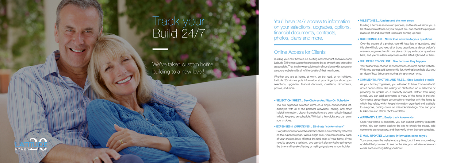 Brochure Design by em.design for Latitude 20 Homes | Design #19029157