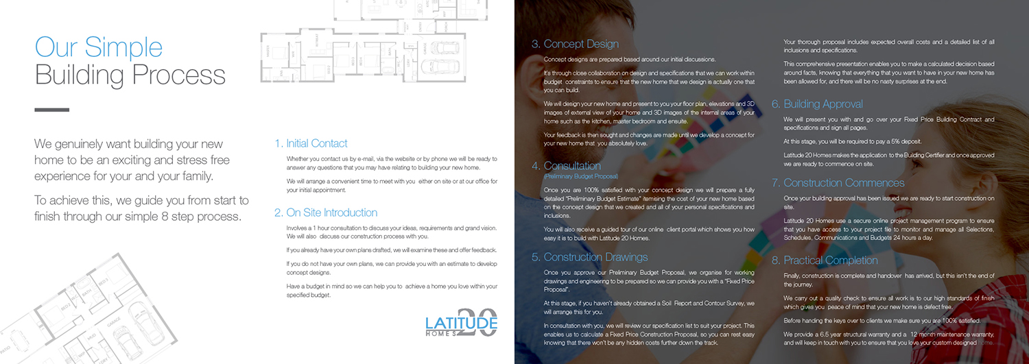 Brochure Design by em.design for Latitude 20 Homes | Design #19031701