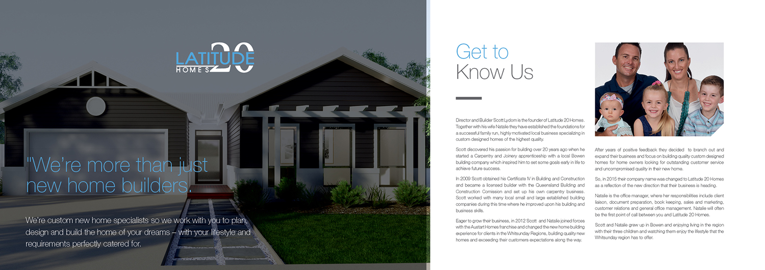Brochure Design by em.design for Latitude 20 Homes | Design #19047923