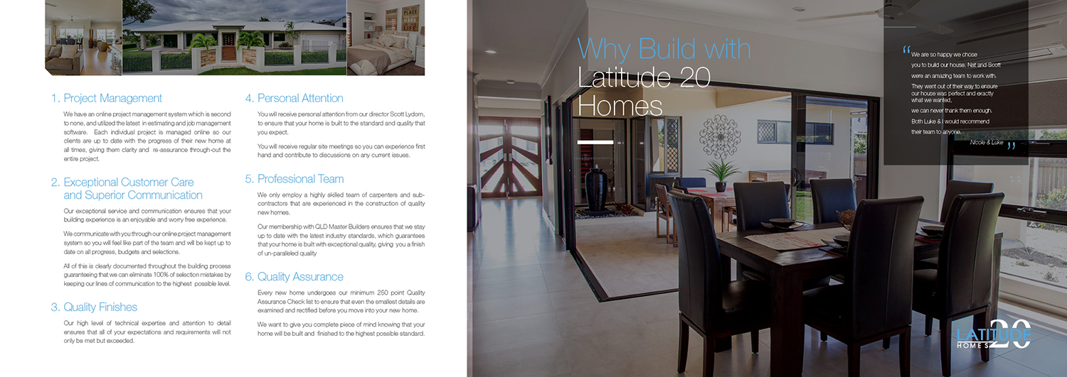 Brochure Design by em.design for Latitude 20 Homes | Design #19054655