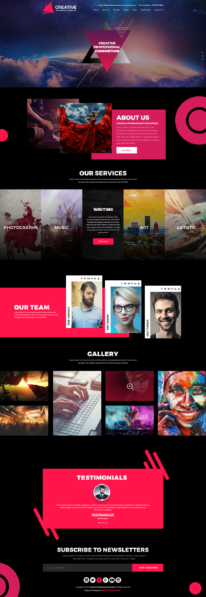 Web Design by Black Stallions Impressive Solutions for Creative Professionals Consortium | Design #16867531