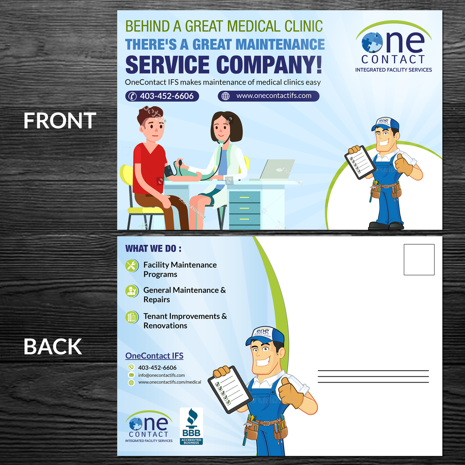 Postcard Design by debdesign for OneContact IFS | Design #16851468