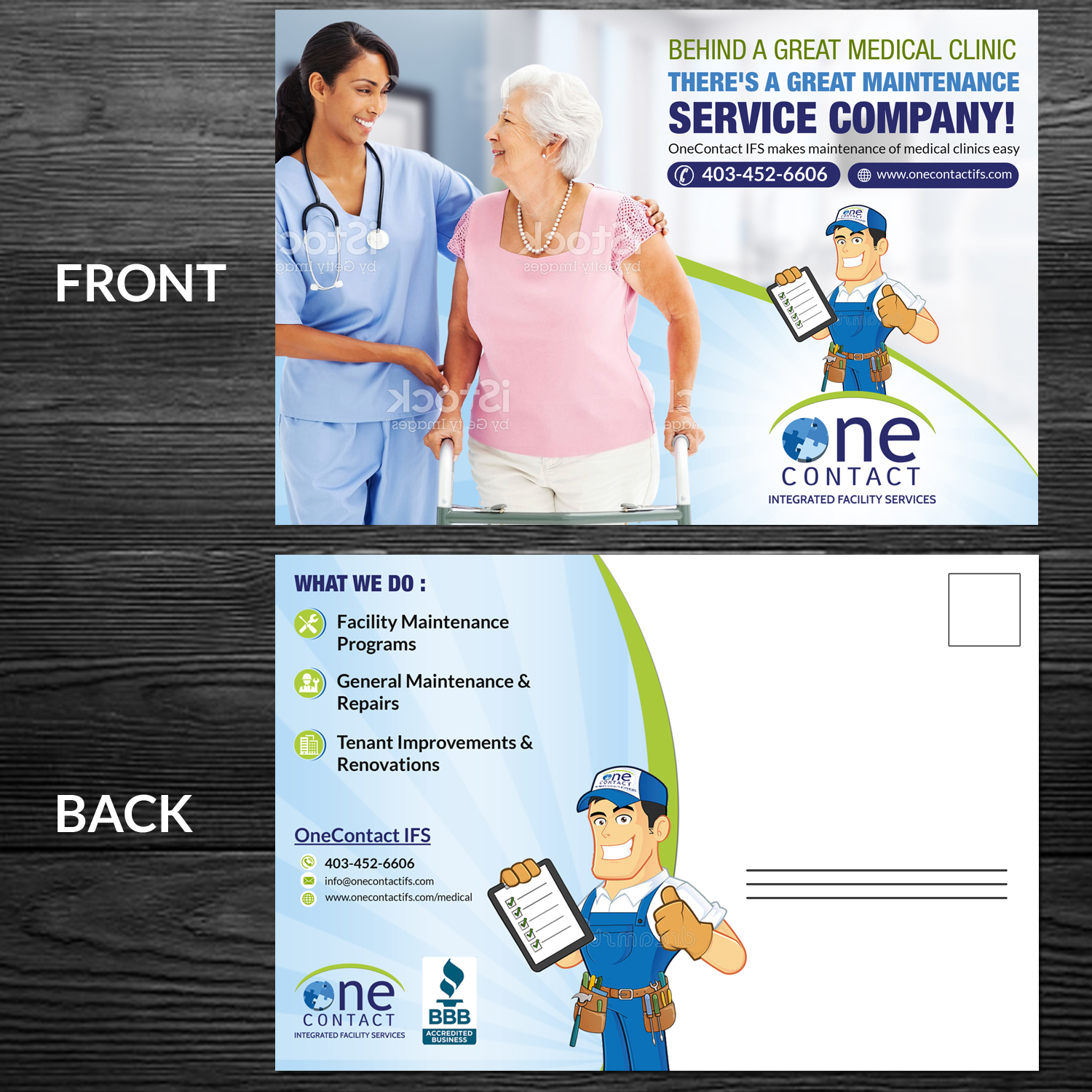 Diseño de Postal por debdesign para OneContact IFS | Diseño #16872602