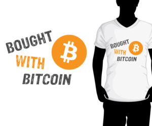 Bought with Bitcoin | T-shirt Design by Kristina Andonoff